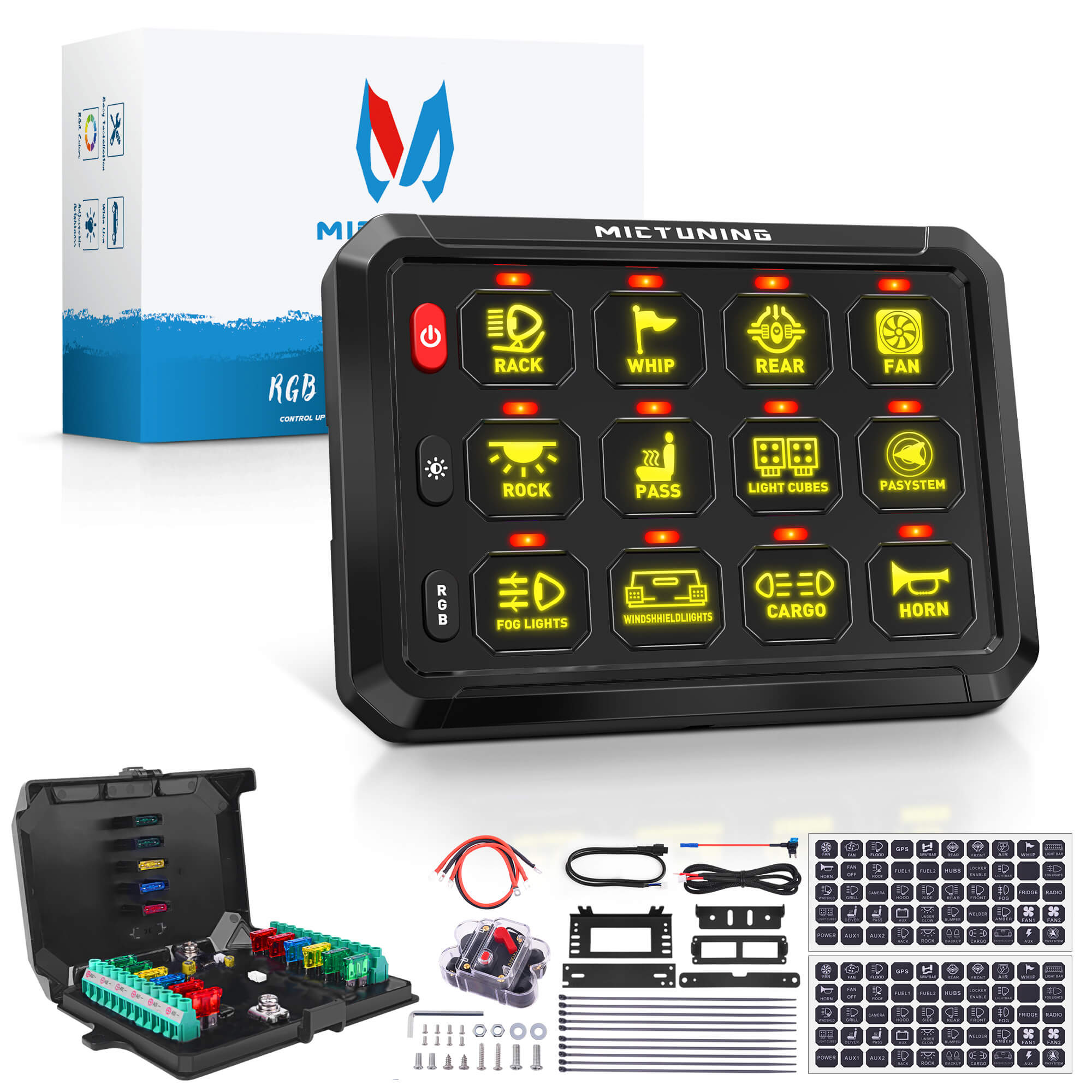 P1s RGB Switch Panel bundle with C3 RGBW LED Rock Lights