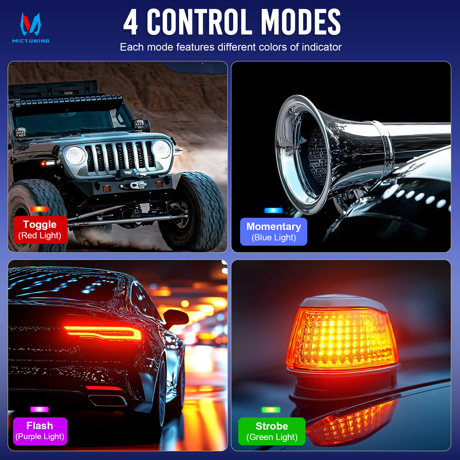 Q1 Max RGB+IC Rock Lights 8-24 Pods Bundle with P8-Ultra 6/8 Gang Switch Panel, Larger & Tactile Switches