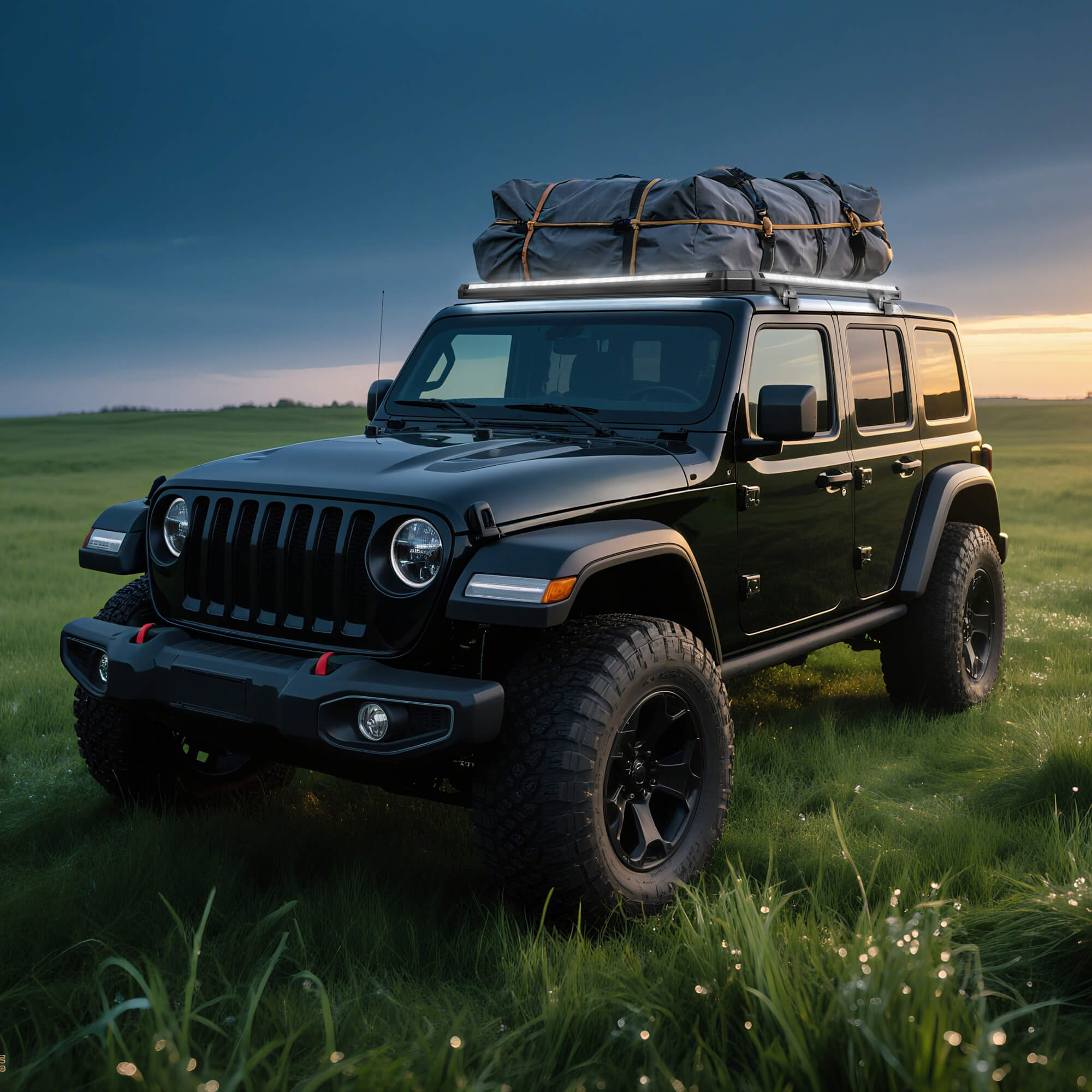 Newest LED Roof Rack Cargo Platform w/ built-in RGB+IC Light Strips, RGB Chasing Lights Frame, Aluminum, 55.1" x 47.2", Fits Most 2-Bar SUVs (Only Ships to U.S. )