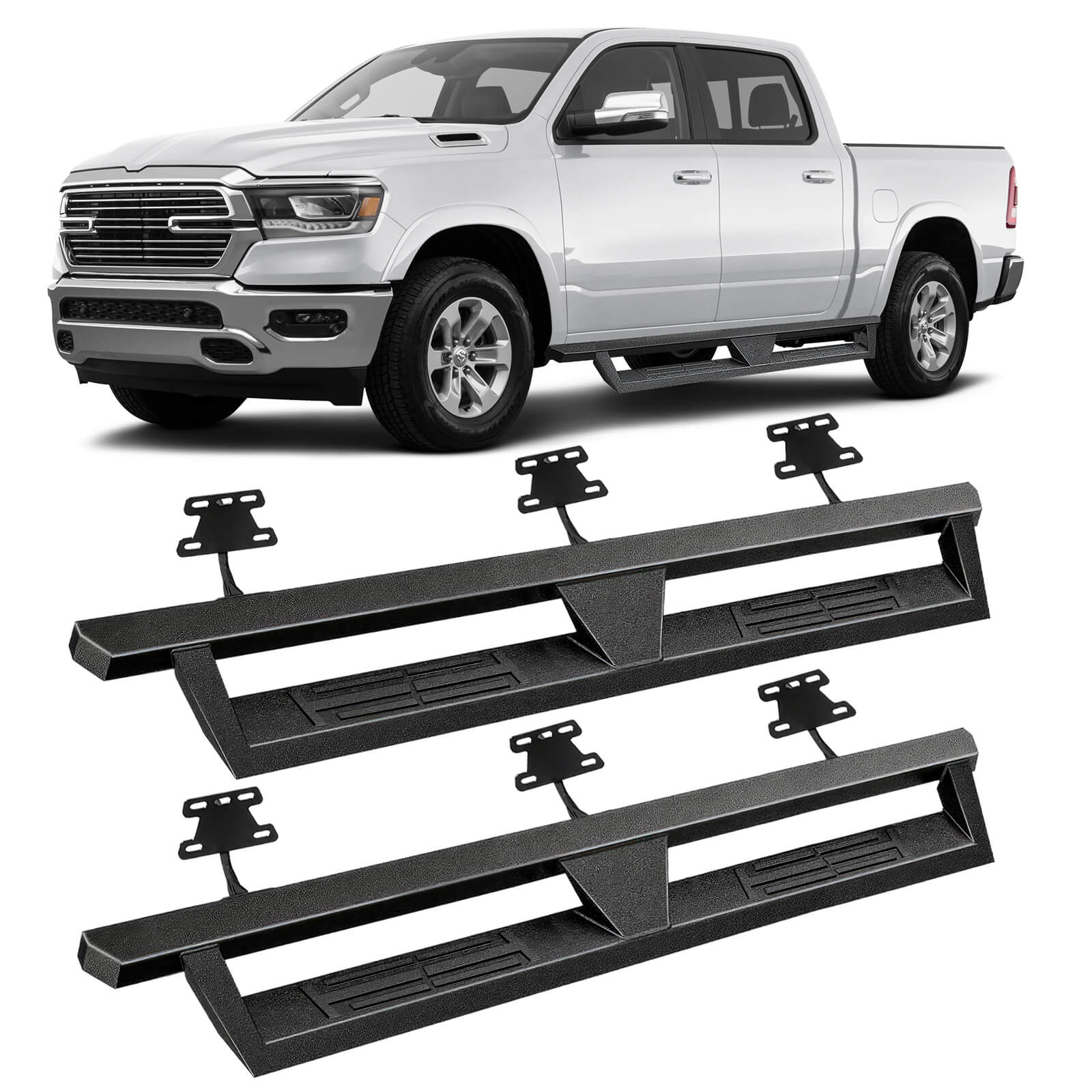 2019-2023 Dodge Ram 1500 Quad Cab/Extended Cab New Body Style Side Running Boards, Heavy-Duty Side Steps (Only Ships to U.S. )