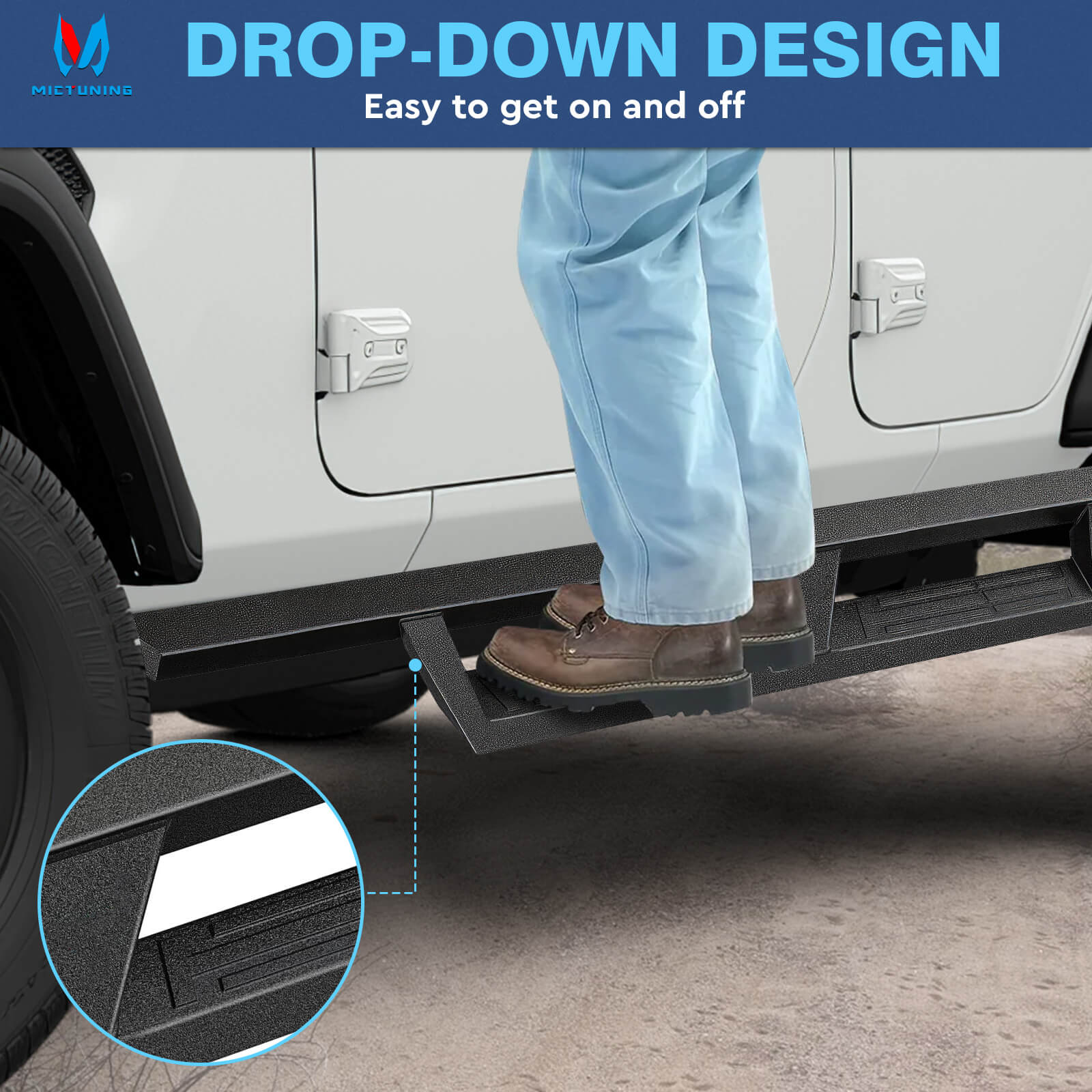 2018-2023 Jeep Wrangler JL Unlimited 4 Door Side Running Boards, Heavy-Duty Side Steps (Only Ships to U.S. )