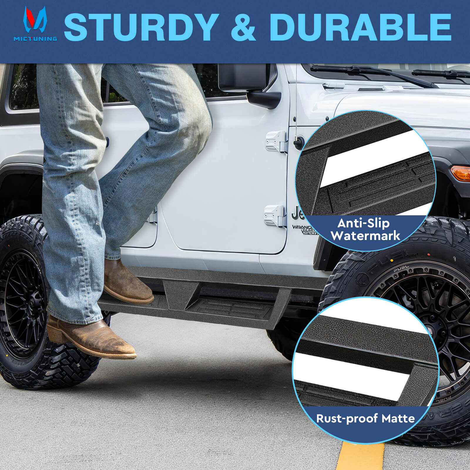 2018-2023 Jeep Wrangler JL Unlimited 4 Door Side Running Boards, Heavy-Duty Side Steps (Only Ships to U.S. )