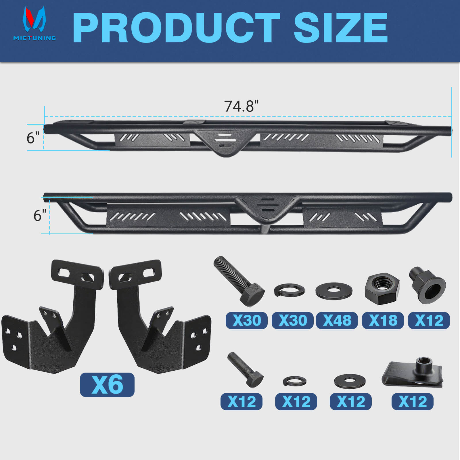 2009-2018 Dodge RAM 1500, 2019-2023 1500 Classic Quad Cab Side Running Boards, Heavy-Duty Side Steps (Only Ships to U.S. )