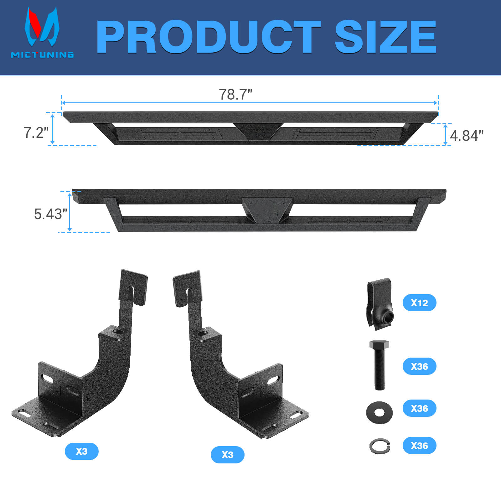 2015-2022 Chevy Colorado/GMC Canyon Crew Cab Side Running Boards, Heavy-Duty Side Steps (Only Ships to U.S. )