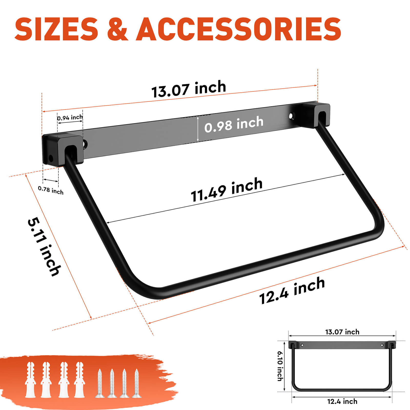 RV Shoe Storage Rack – Wall Mount, Foldable Camper Accessories Organizer, 13" Aluminum Hanging Shelf for Trailer (2 Pack)