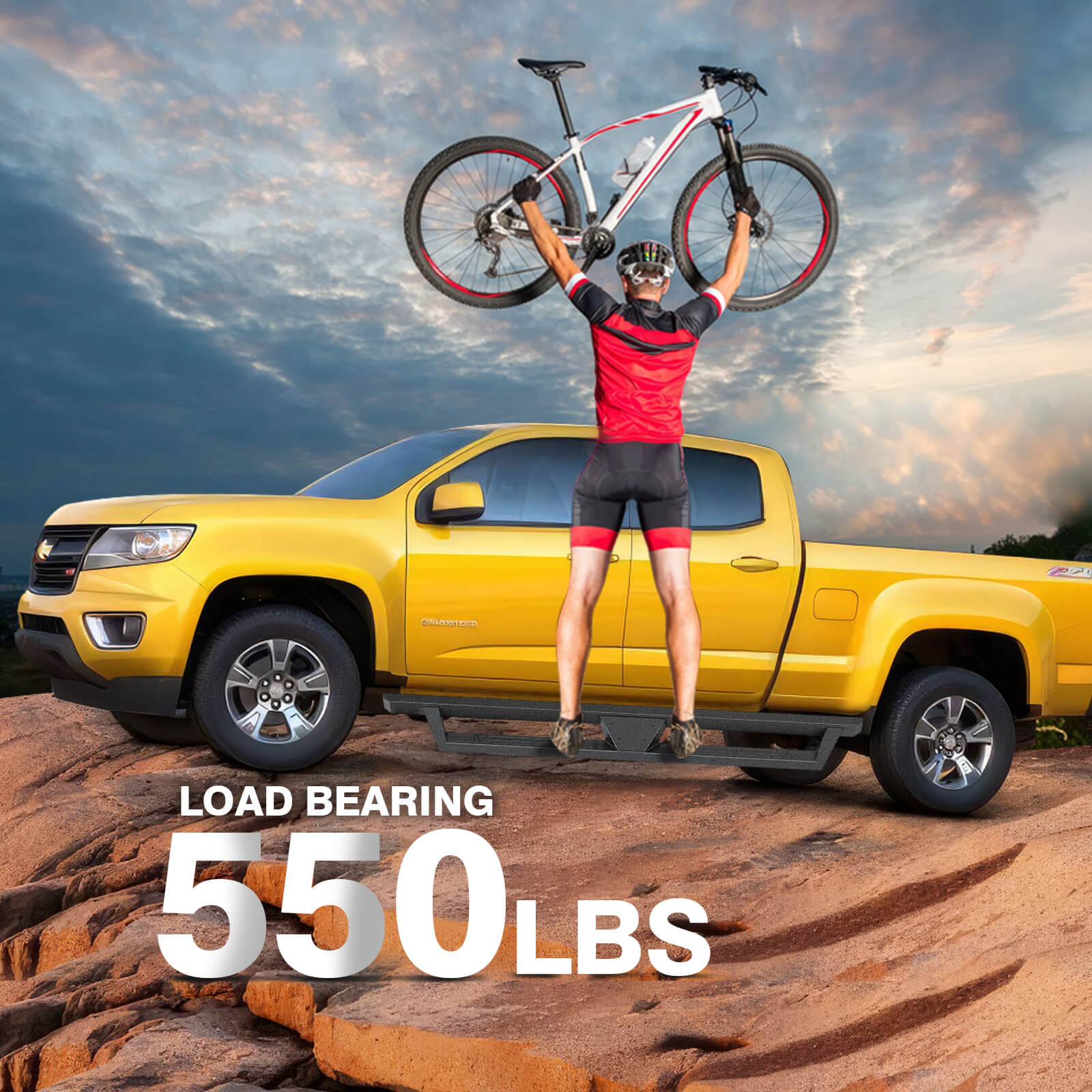 2015-2022 Chevy Colorado/GMC Canyon Crew Cab Side Running Boards, Heavy-Duty Side Steps (Only Ships to U.S. )