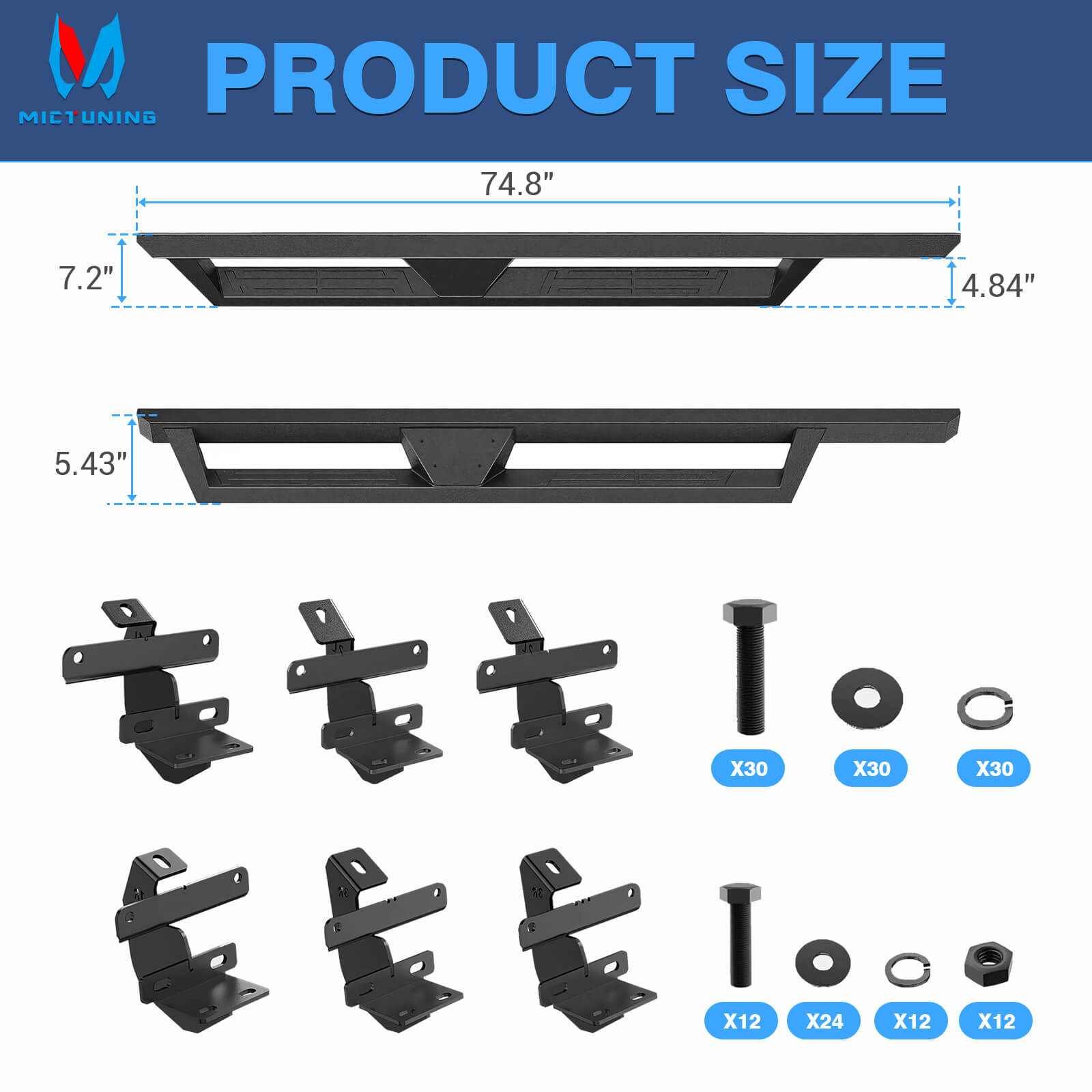2021-2022 Ford Bronco 4 Door Side Running Boards, Heavy-Duty Side Steps (Only Ships to U.S. )