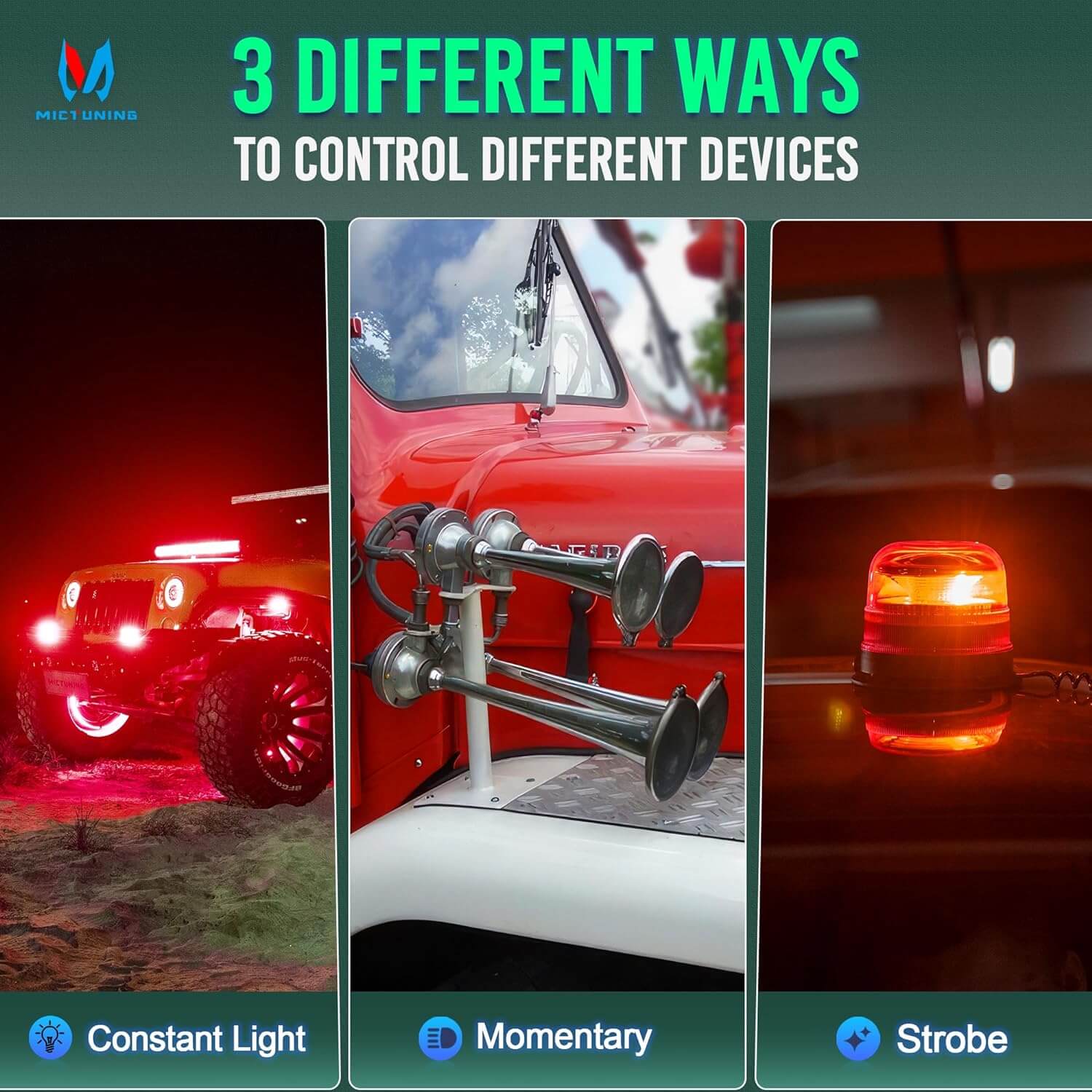 P1S Blue/Green 8/12 Gang Switch Panel 5″ Multifunction Toggle Momentary Pulsed Circuit Control Box Switch Panel