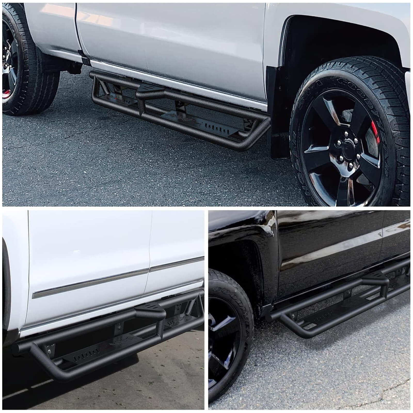 2007-2018 Chevy Silverado GMC Sierra 1500 2500HD 3500HD Extended/Double Cab Side Running Boards, Heavy-Duty Side Steps (Only Ships to U.S. )
