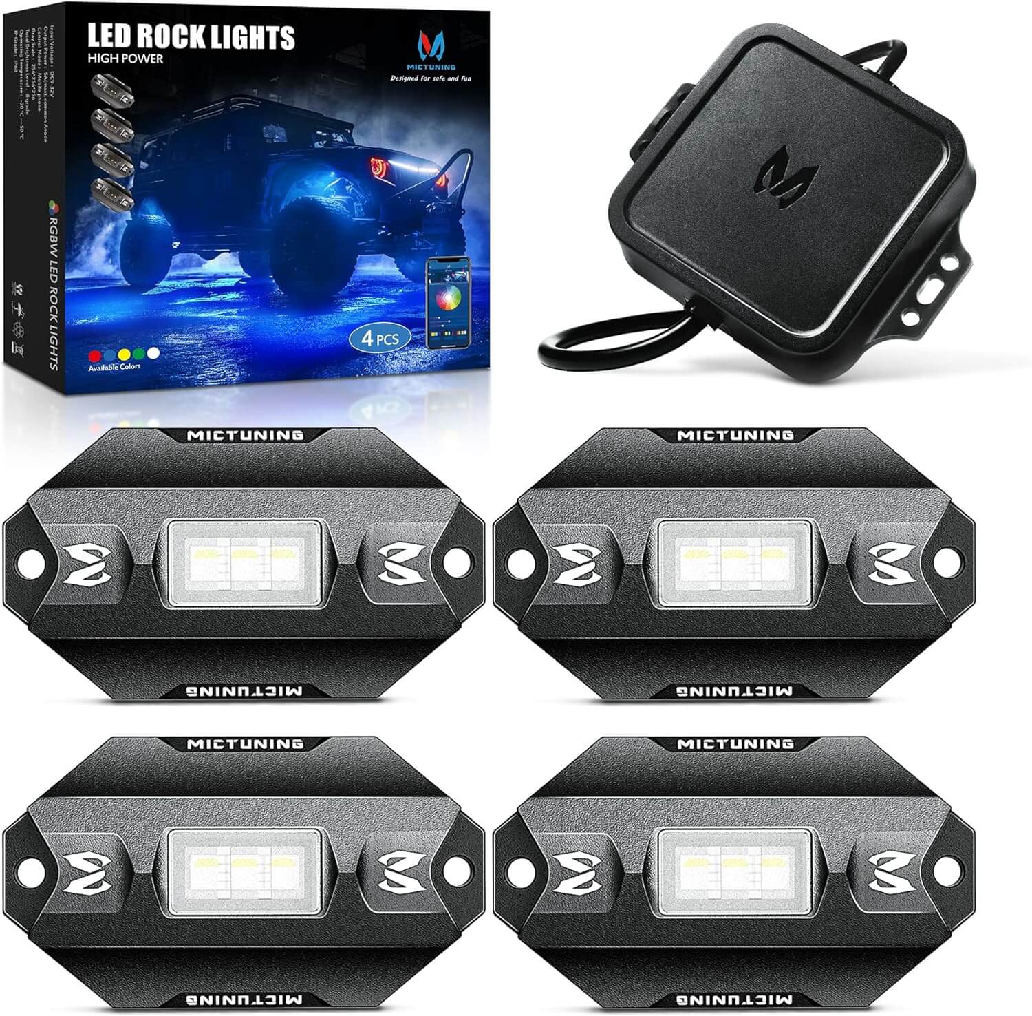 C1 RGBW LED Rock Lights 4-16 Pods Multicolor Underglow Neon Offroad Light Kit