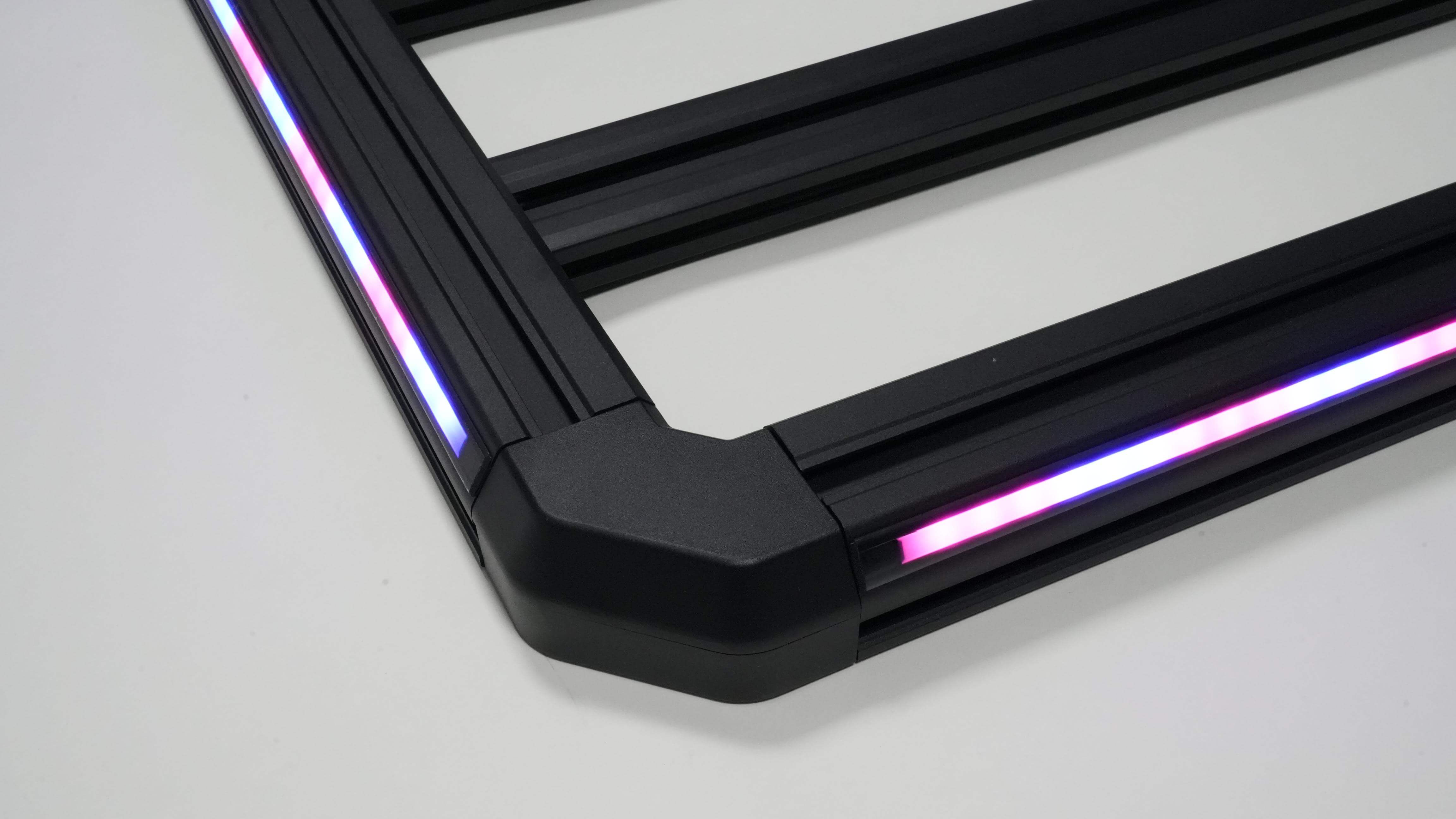 Newest LED Roof Rack Cargo Platform w/ built-in RGB+IC Light Strips, RGB Chasing Lights Frame, Aluminum, 55.1" x 47.2", Fits Most 2-Bar SUVs (Only Ships to U.S. )