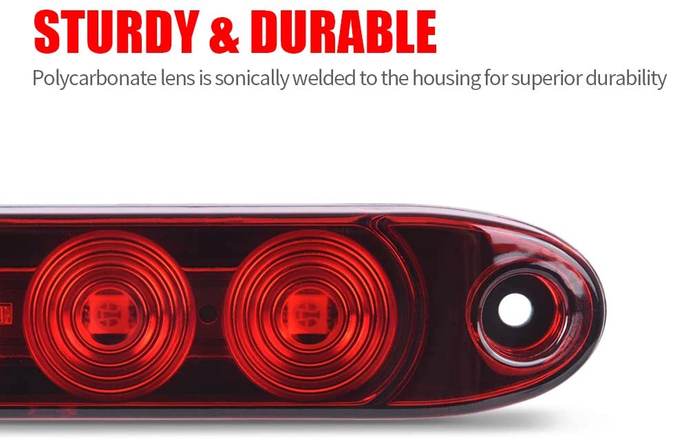2Pcs 16'' 11x LEDs Red Trailer Marker Light Bar - Waterproof Sealed Park Turn Signal Tail Brake Stop Light for Truck Trailer