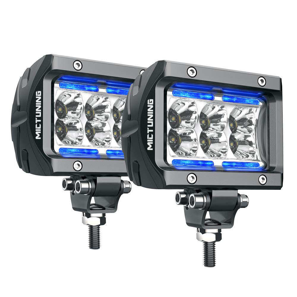 K1 LED Pods 18W Spot Flood Off Road LED Light Bar 1620lm with Iceblue Marker Light 2Pcs 4 Inch