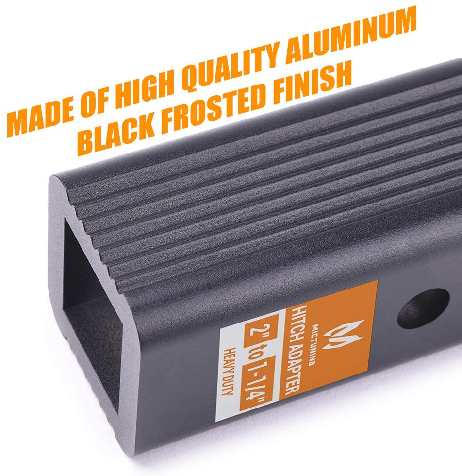 2'' Class III/IV to 1-1/4'' Class I/II Receiver Hitch Adapter Insert Sleeve Mount Adapter - 2'' to 1.25'' Receiver Reducer Converter