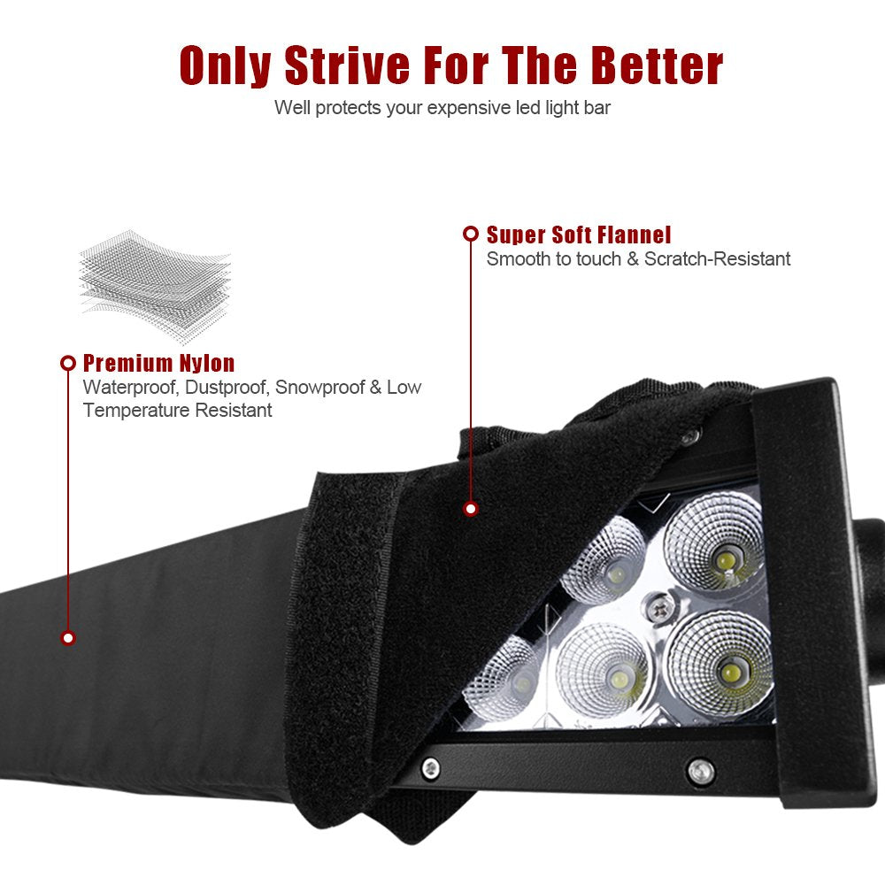 LED Light Bar Cover Straight Curved Weatherproof Protective Sleeve For 22"-52"
