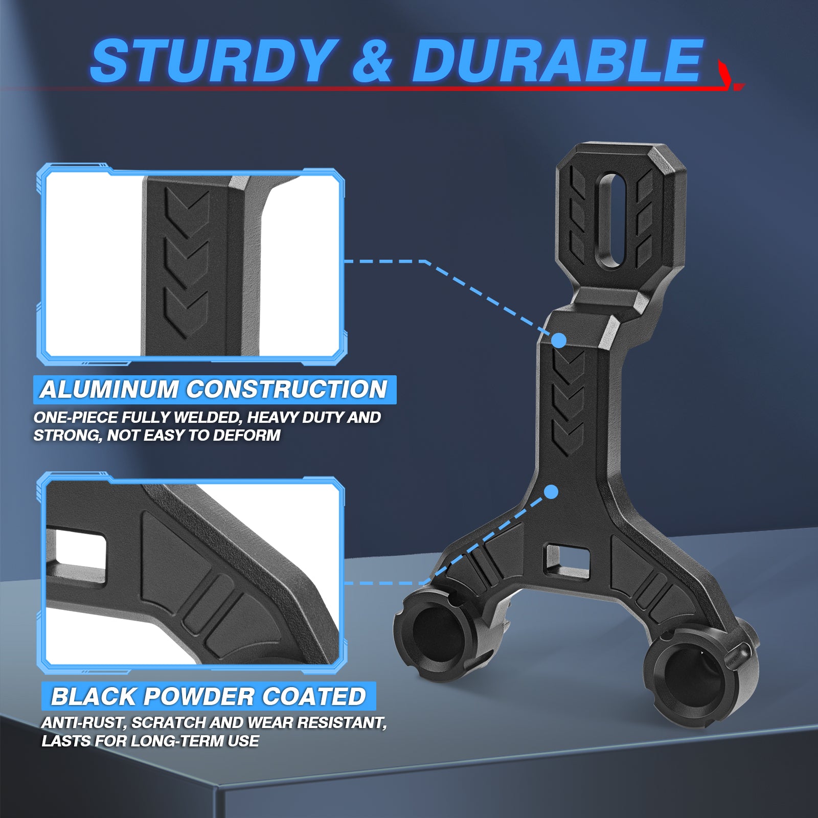 Dual A-Pillar Light Brackets, Lower Windshield Hinge Mounting Brackets for Offroad Light LED Pods Work Lights