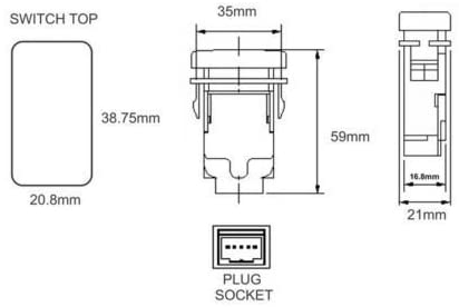 Backlit Symbol Push Button with Wiring Kit On-off Switch for Toyota 1.54 x 0.83-inches