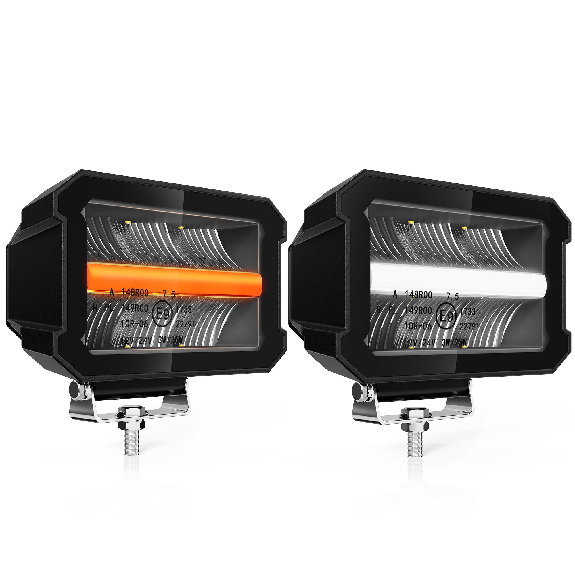 Bezel-Less LED Pods Light, 4.37 Inch 50W LED Driving Fog Light LED Work Light, IP67 Waterproof (2 PCS)