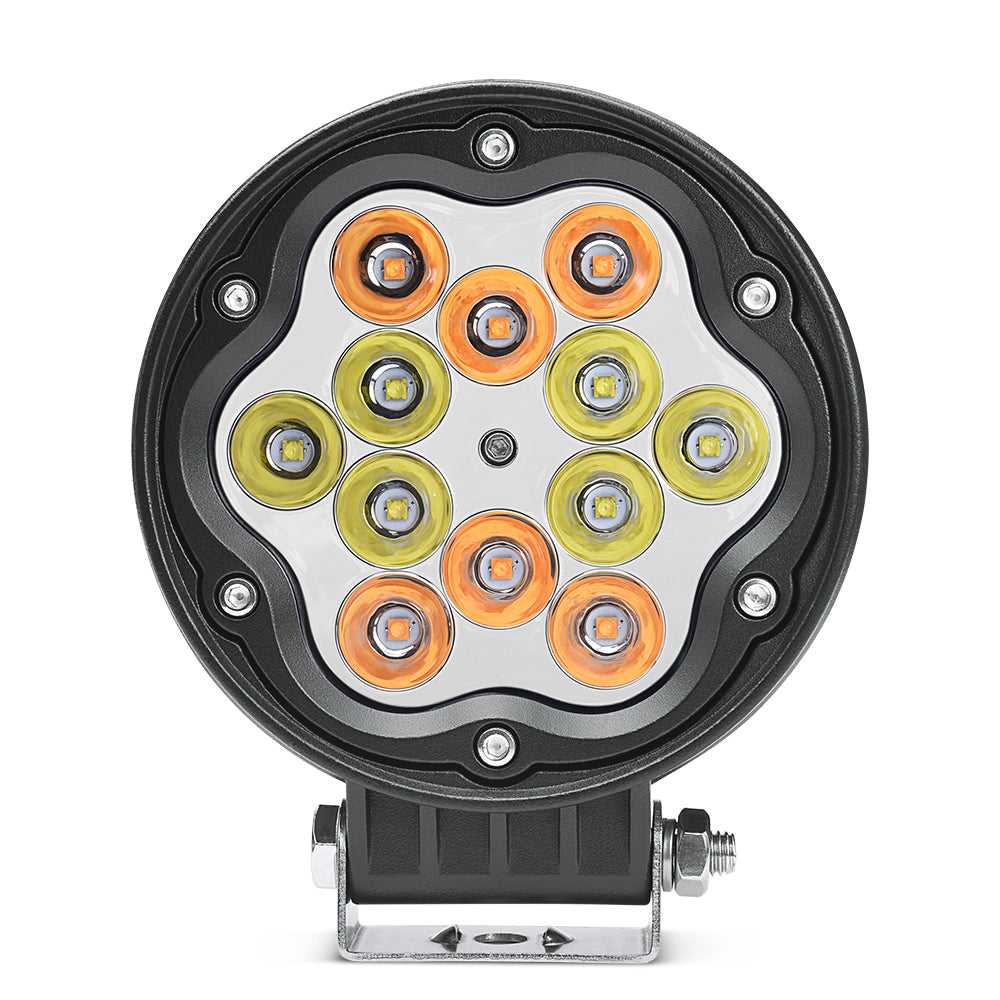WR1 2Pcs 4.7 Inch 30W Round Driving Lights, 2918lm LED Light Pods Off Road Fog Lights - Amber Marker Light