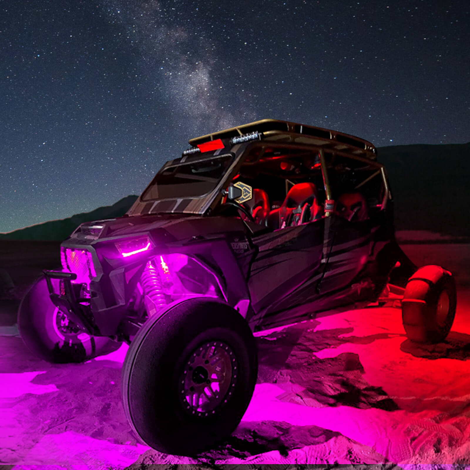 C2 Max RGB+IC Chasing Color Rock Lights Kit, 2-24 Pods, IP68 Waterproof, Black Housing