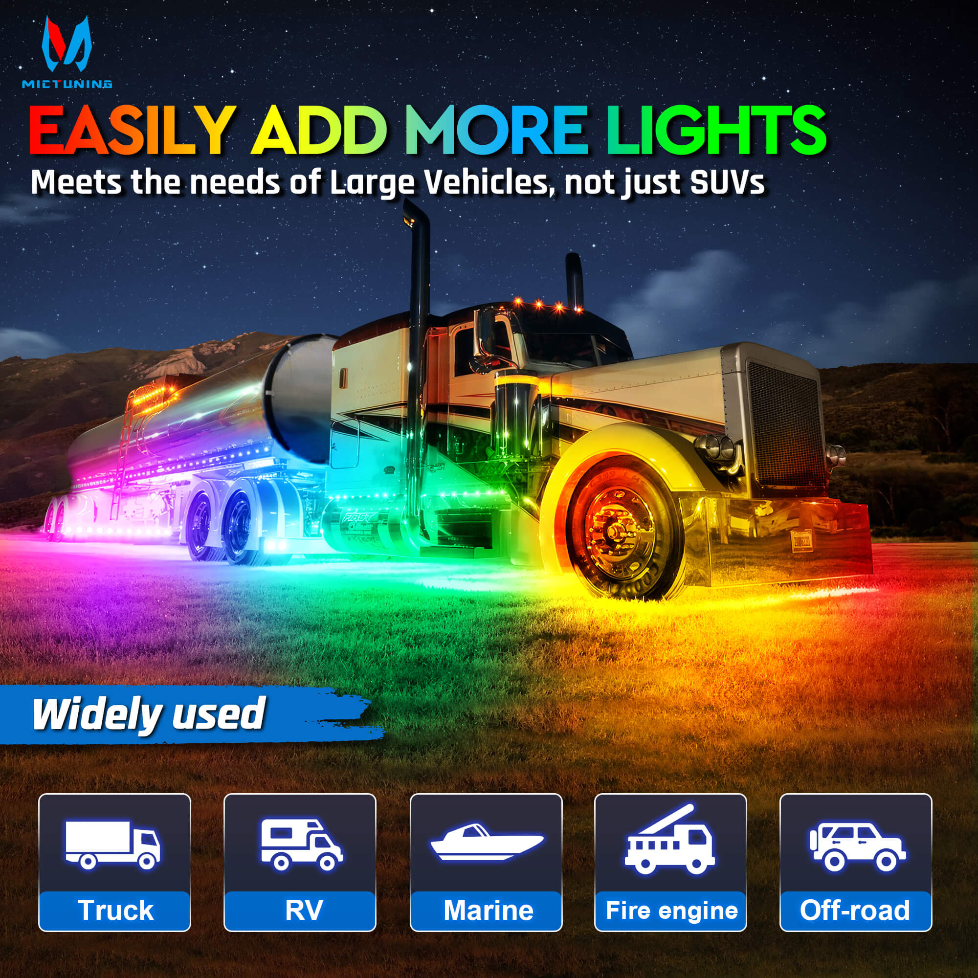C2 Max RGB+IC Chasing Color Rock Lights Kit, 2-24 Pods, IP68 Waterproof, Black Housing