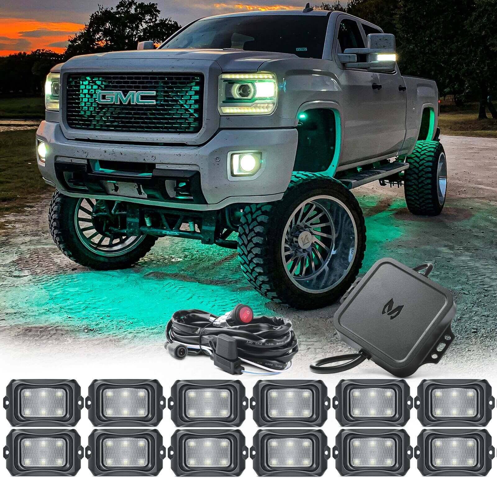 C2 Curved RGBW LED Rock Lights - 4-16 Pods Multicolor Neon LED Light Kit