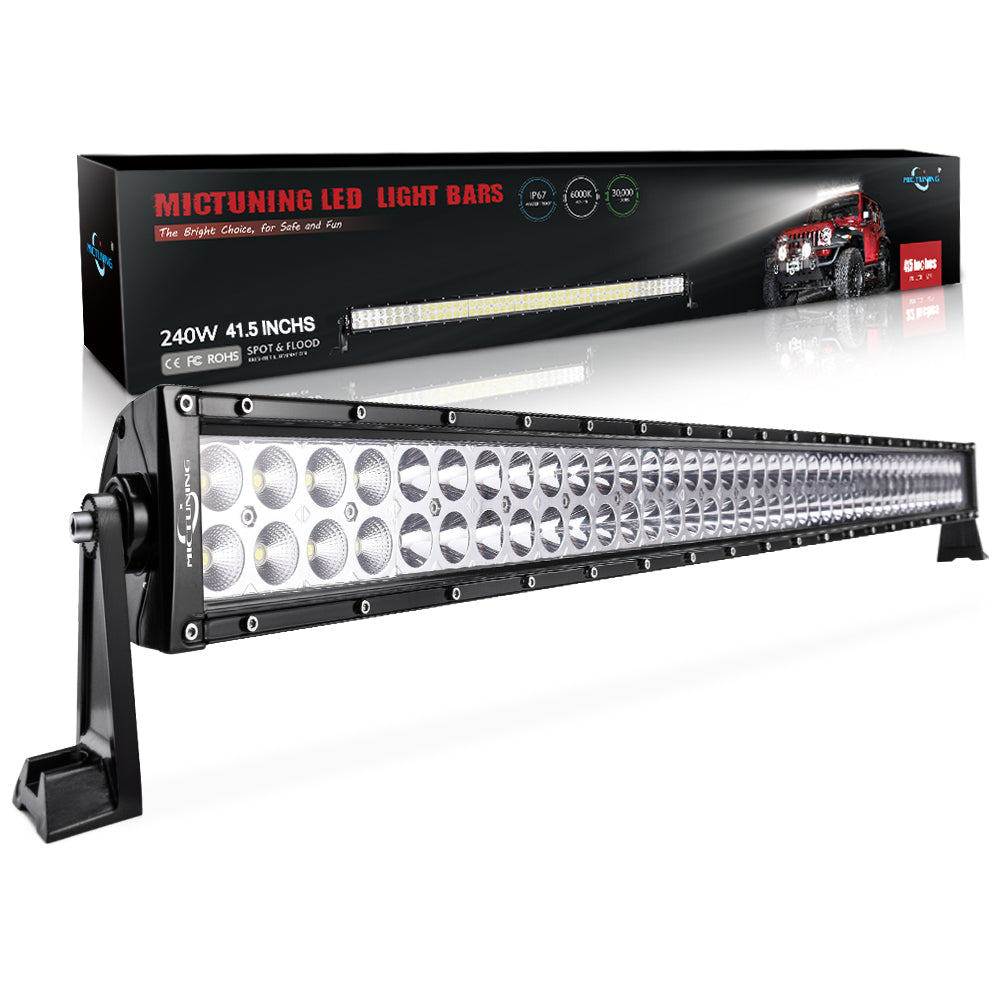 42 Inch 240W Combo Led Light Bar - 15000 Lumen, 6000-6200K Crystal White, Waterproof for Off-road Jep ATV UTV SUV Truck Boat