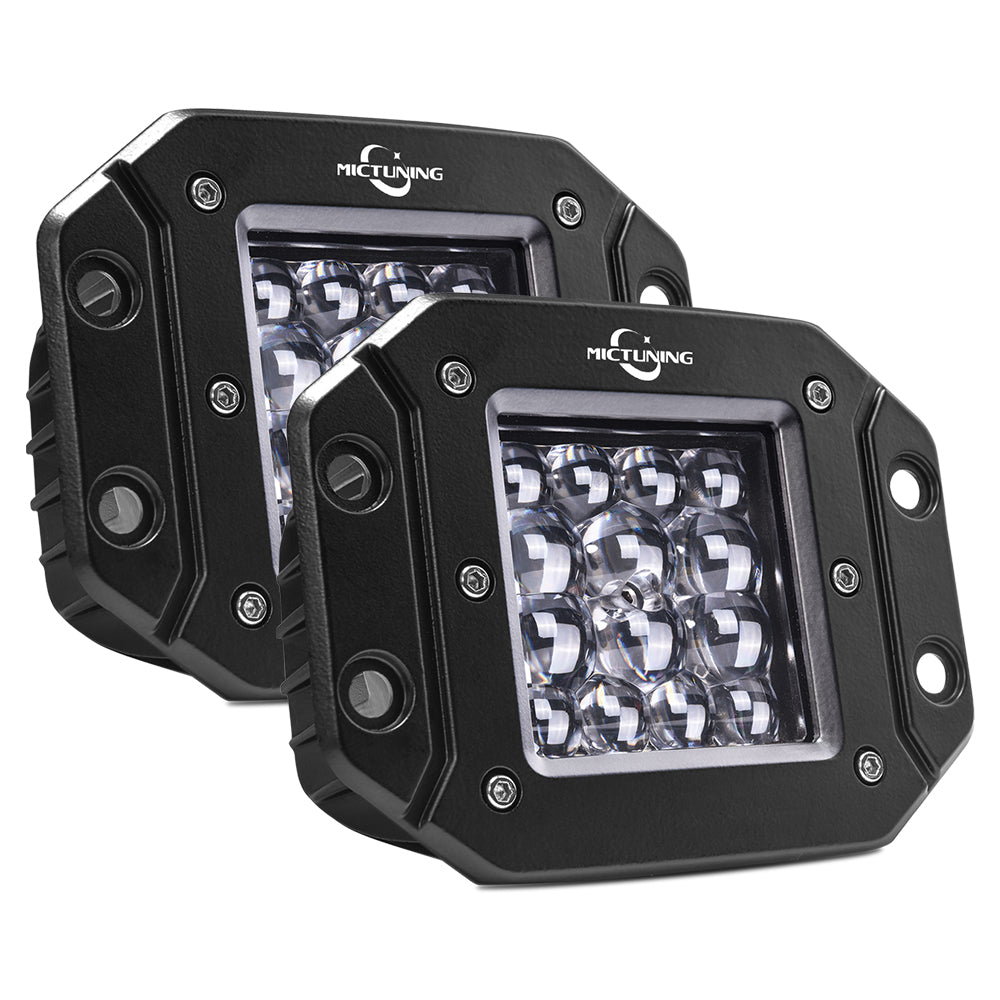 2PCS 5" Quad-Row LED Cubes, Flush Mount Pods Offroad Driving Lights - 3780LM Spot Light Bar for 4X4 UTV ATV Truck Marine Boat