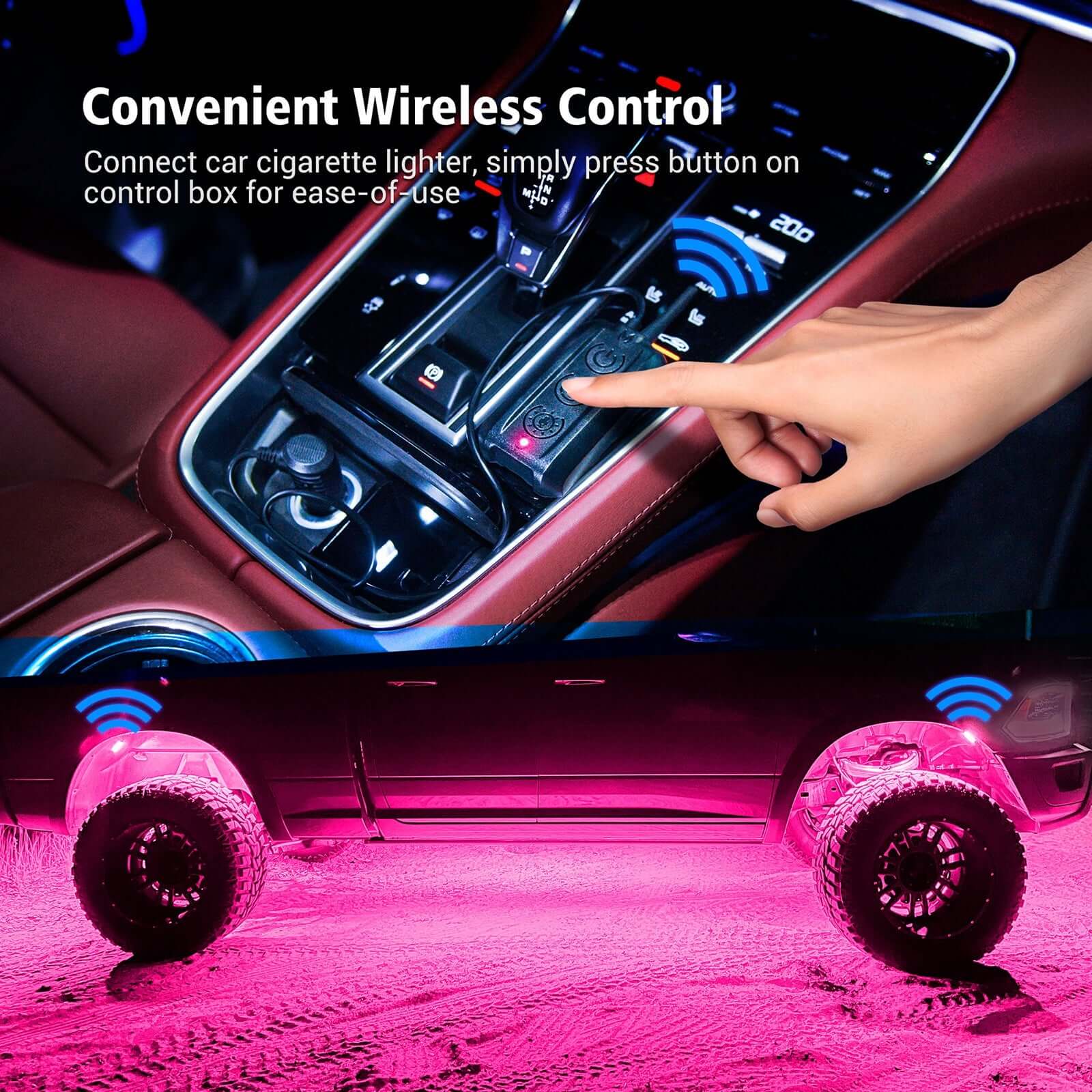 C3 Extensible RGBW LED Rock Lights - 4-32 Pods Wireless Control Multi-Color Neon Underglow Lights