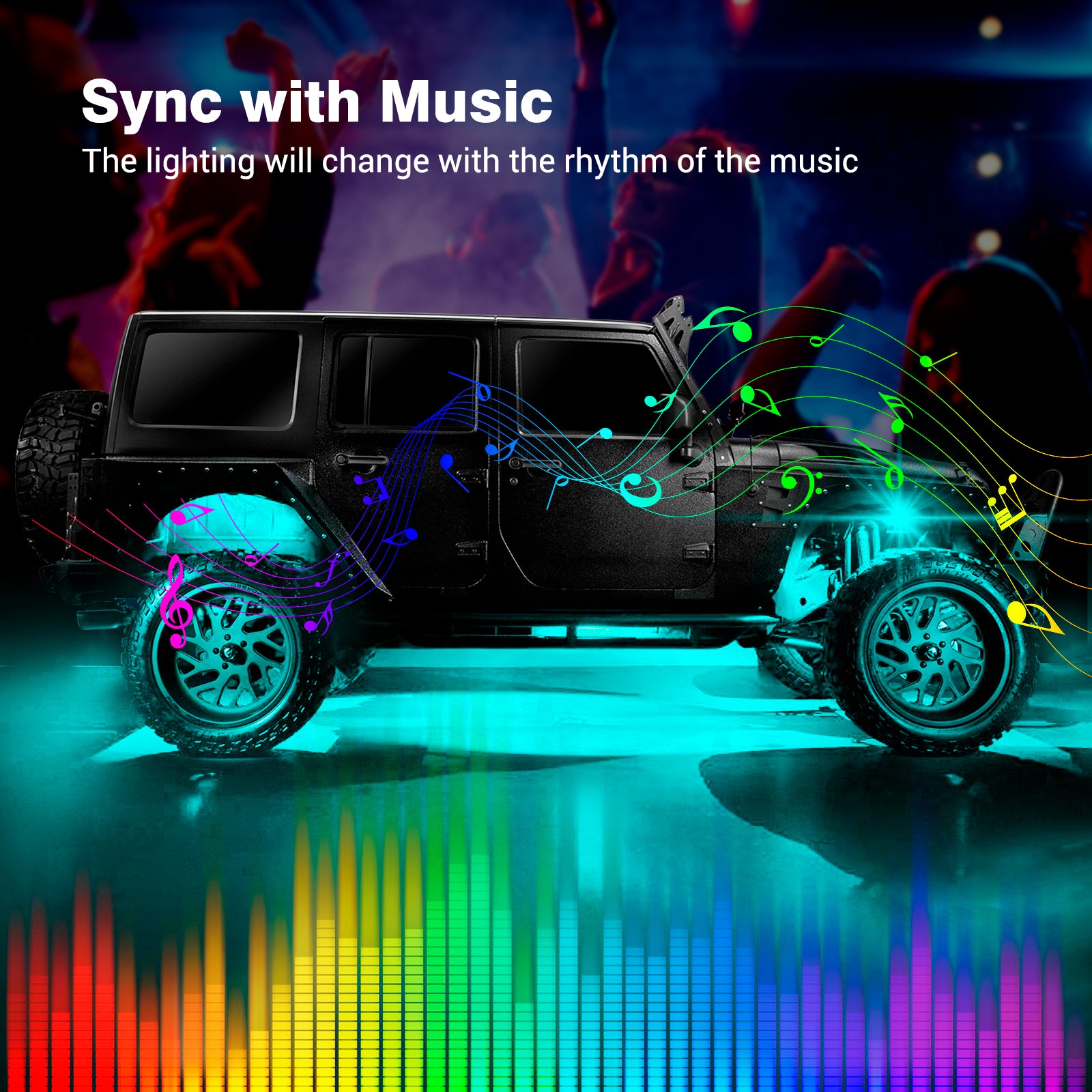 Q1 RGBW LED Rock Lights - 4-16 Pods  Neon LED Light Kit, APP + Remote Control